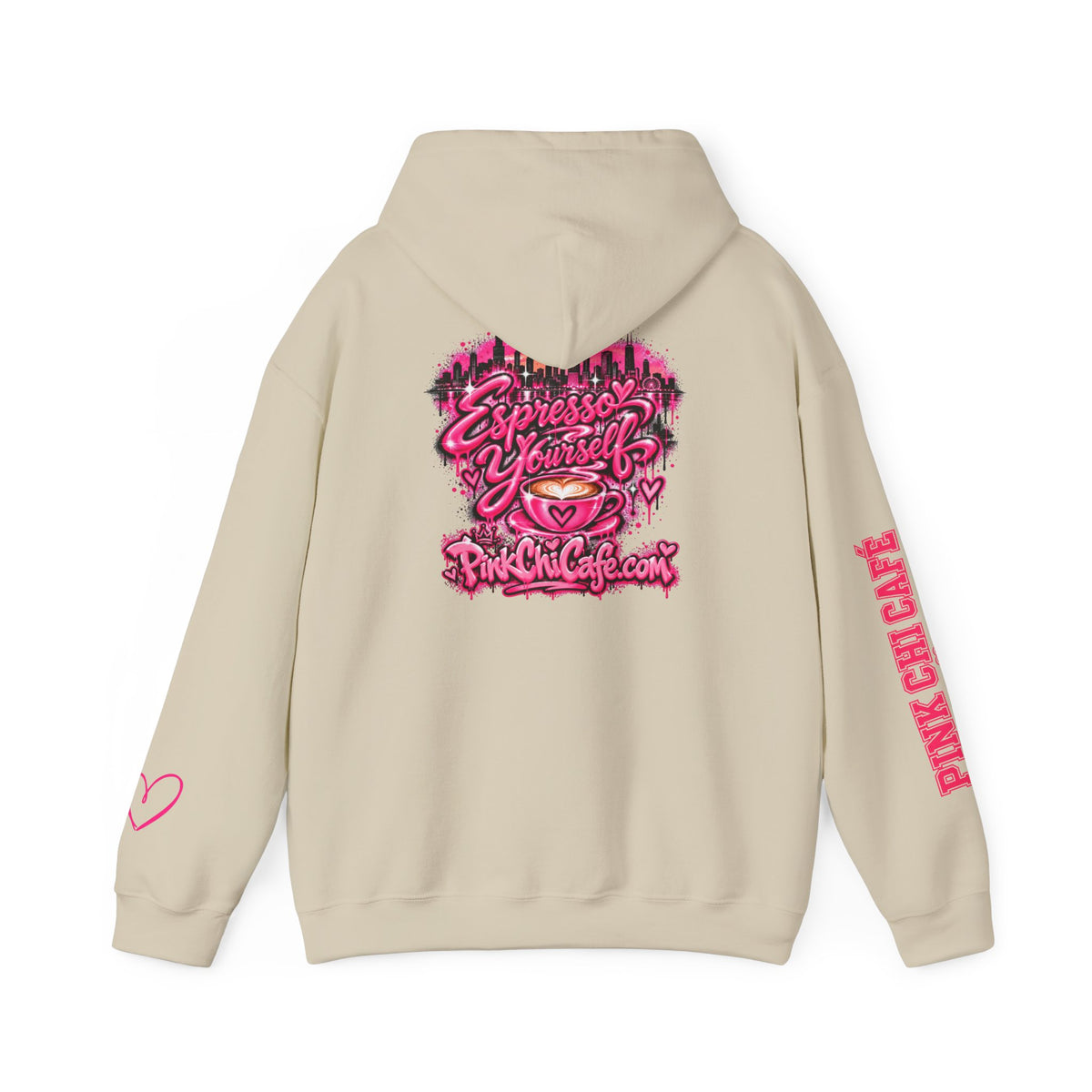 Espresso Yourself Hoodie — Pink Cafe Coffee Lover Pullover