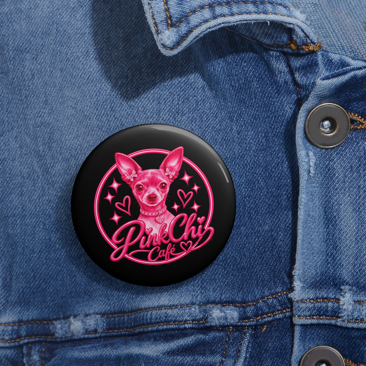 Pink Chi Cafe Logo Pin