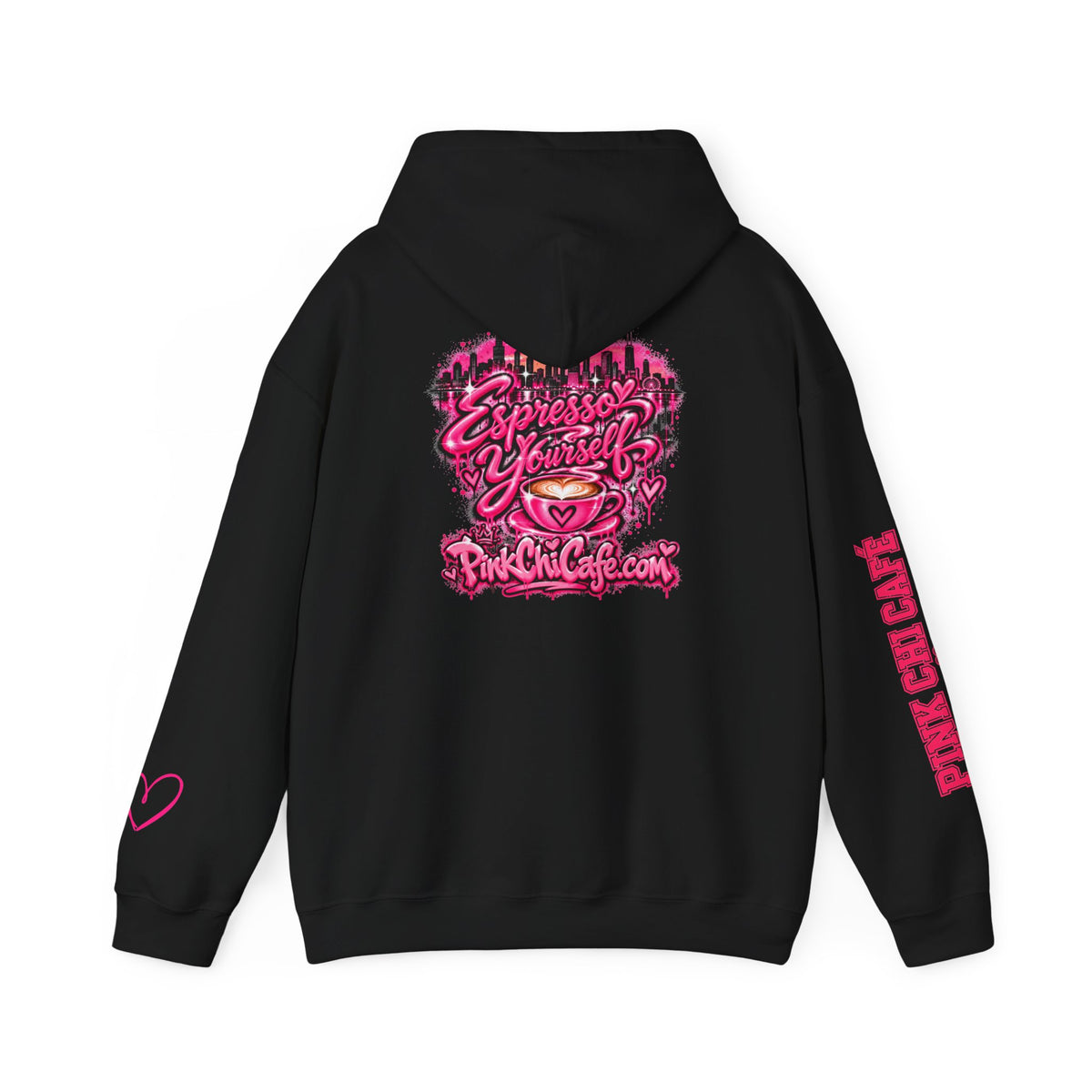 Espresso Yourself Hoodie — Pink Cafe Coffee Lover Pullover