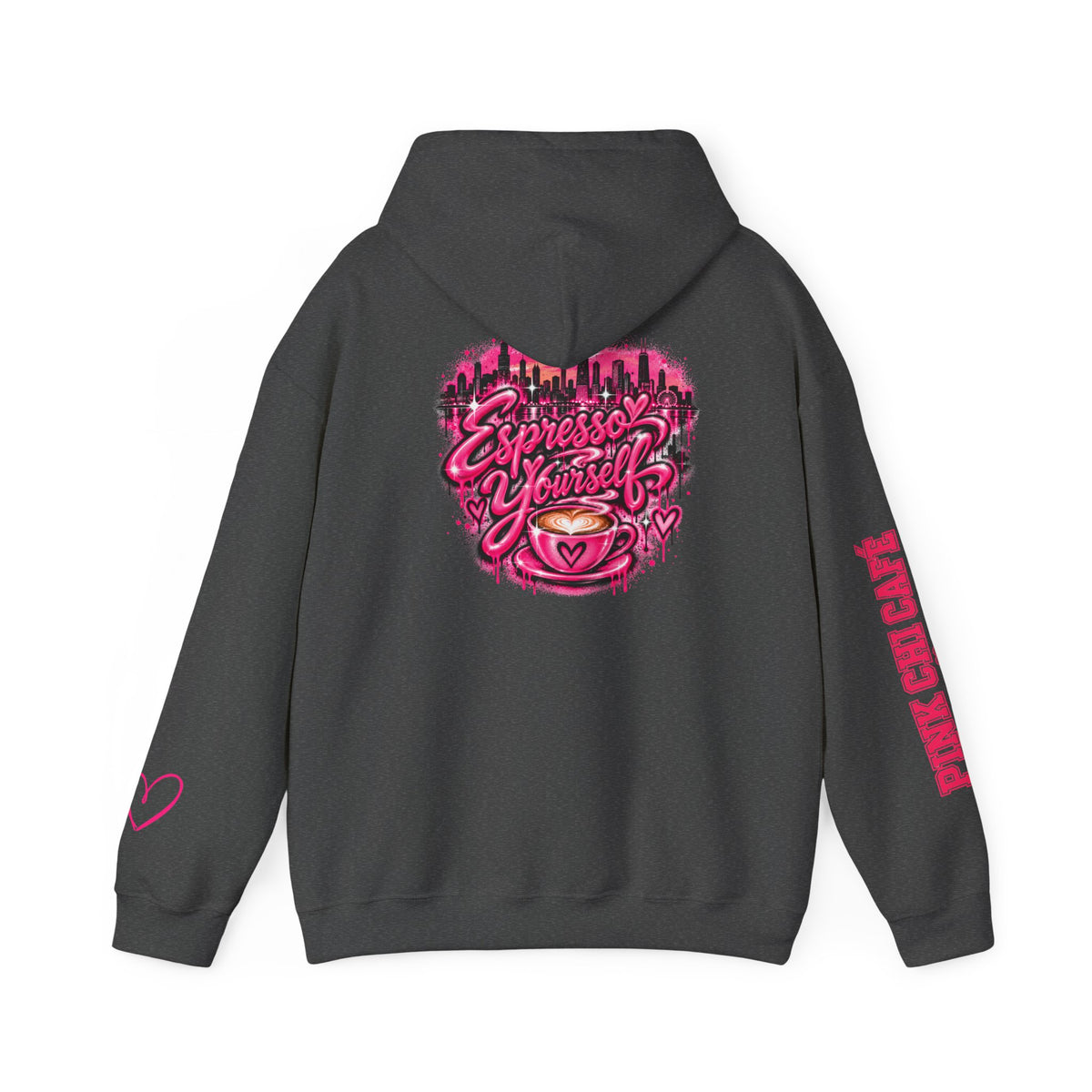 Espresso Yourself Hoodie — Pink Cafe Coffee Lover Pullover