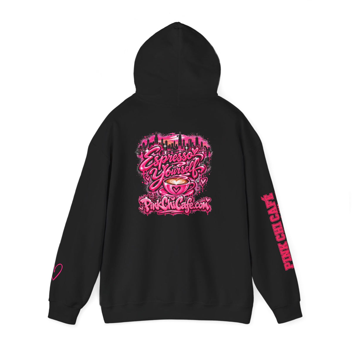 Espresso Yourself Hoodie — Pink Cafe Coffee Lover Pullover